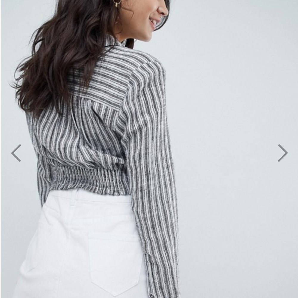 Free People Cropped Twist Button Down Shirt - Picture 3 of 9